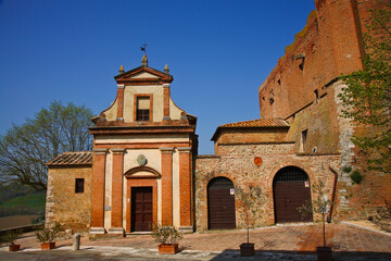 Fototapeta premium San Quirico,d'Orcia, antico borgo medievale. Siena, Toscana, Italia