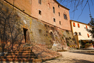 San Quirico,d'Orcia, antico borgo medievale. Siena, Toscana, Italia