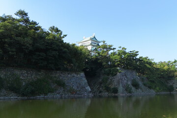 名古屋城　大天守　塩蔵構･御深井丸北東側の外堀･石垣　愛知県　名古屋市