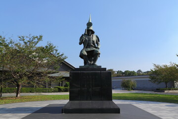 名古屋城　戦国武将加藤清正の像　愛知県　名古屋市