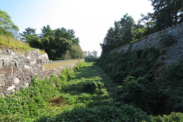 名古屋城　本丸北側の内堀･石垣　愛知県　名古屋市