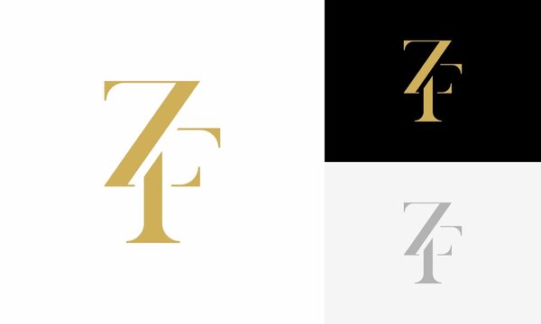 letter ZF or FZ luxury fashion botique initial logo design vector	
