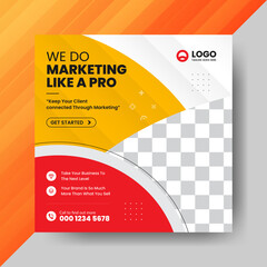 creative corporate business and digital marketing agency social media post design with modern shapes and graphic elements
