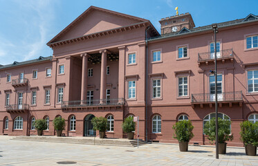 Town hall on the market square in karlsruhe.  Baden Wuerttemberg, Germany, Europe