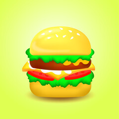 vector illustration of tasty burger	