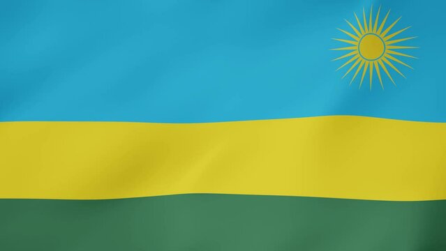 Bandera animada, Ruanda. 4K