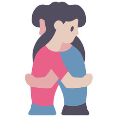 hug flat icon
