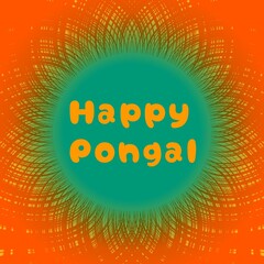 Pongal Holiday. Text on a beautiful background. Festive illustration of a Happy Pongal for the festival