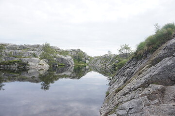 Fototapeta na wymiar Beautiful scenery of preikestolen, Norway.