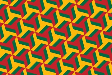 Geometric pattern in the colors of the national flag of Lithuania. The colors of Lithuania.