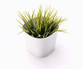 Artificial plant in white pot