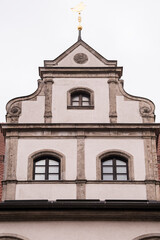 Fototapeta na wymiar Munich, Germany - December 19 2021: Street view of the facade of the building in Munich downtown.