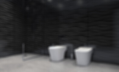 Clean and fresh bathroom with natural light. 3D rendering.. Abstract blur phototography.
