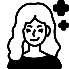 positive thinking solid line icon