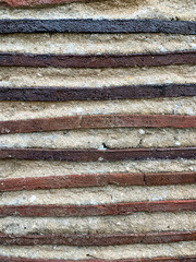 Fragment of wall of ruins of Wolvesey Castle in Winchester dates from 1110 and now a ruin, was the Norman palace of the Bishop of Winchester. It was destroyed by Roundheads in the English Civil War