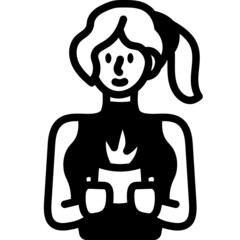 women solid line icon