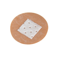 Brown circle elastic plaster sticky isolated on the white background