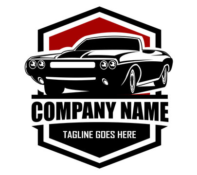 Muscle Car logo template for your company. Vector logo illustration