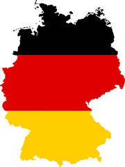 Map Germany with flag europe cartography