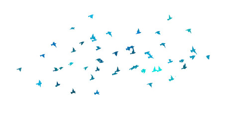 A flock of blue birds. Vector illustration