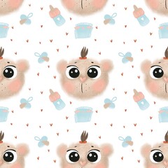 seamless pattern with bear 