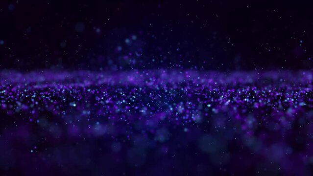 Abstract blue and purple digital particle wave and light abstract background