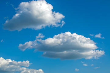 Fototapeta na wymiar Clouds against the blue sky, Cumulus, Stratocumulus