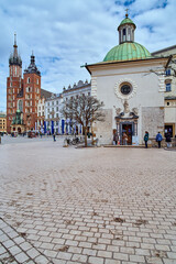 Square in Krakow, Church of St. Adalbert
