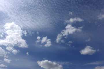 Beautiful sky landscape with light white clouds high in the stratosphere on a sunny day horizontal photo
