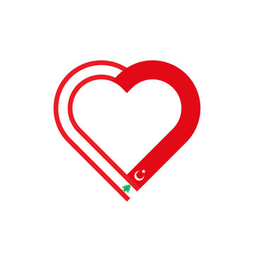 recommend clip art: unity concept. heart ribbon icon of lebanon and turkey flags. vector illustration isolated on white background