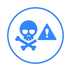 Danger sign icon. Blue vector design.