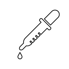 Dropper icon. Outline vector art.