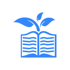 Education, knowledge, book icon. Blue vector design.