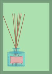 Glass air freshener with wooden sticks