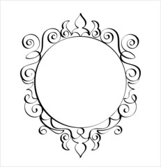 Hand Drawn Circular Vintage Calligraphic Frame M_2204033