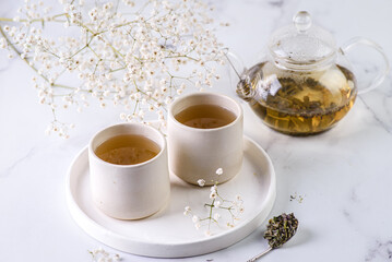 two glasses of tea on the table