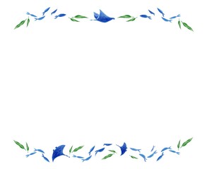 マンタと魚のフレーム