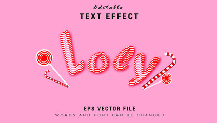 Editable text effect loly