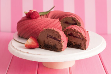 chocolate cake with strawberry 
