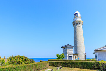 春の角島灯台　山口県下関市　Tsunoshima Lighthouse in Spring. Yamaguchi-ken Shimonoseki city.