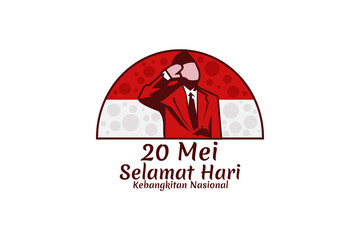 20 Mei, Selamat Hari Kebangkitan Nasional (Translation: May 20, National Awakening Day) vector illustration. Suitable for greeting card, poster and banner. 