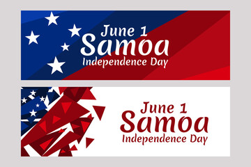 June 1, Independence Day of Samoa vector illustration. Suitable for greeting card, poster and banner.