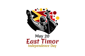 May 20, Independence day of East Timor vector illustration. Suitable for greeting card, poster and banner.