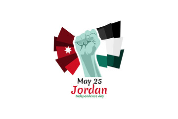 May 25 Kingdom of Jordan Independence Day vector illustration. Suitable for greeting card, poster and banner.