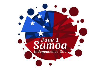 June 1, Independence Day of Samoa vector illustration. Suitable for greeting card, poster and banner.