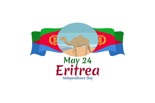 May 24, Independence Day of Eritrea  vector illustration. Suitable for greeting card, poster and banner.