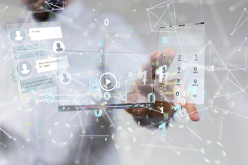 web develop interface web application in hand