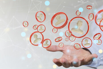 Digital technology background. Network connection dots and lines.