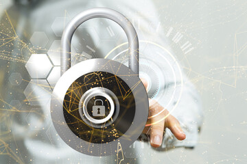 abstract lines with dots over dark background.