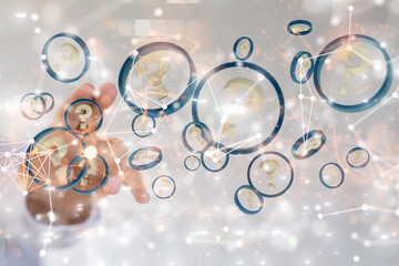 Infinite question marks, original 3d illustration